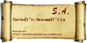 Serbán Annamária névjegykártya